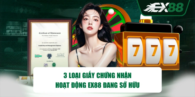 3 loại giấy chứng nhận hoạt động EX88 đang sở hữu